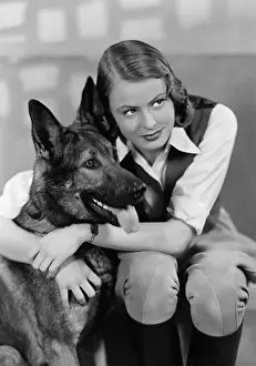 Gustaf: Ingrid Bergman with a shepherd dog in One Single Night, 19