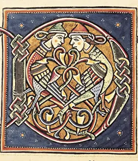 Coimbra: Initial capital letter D. Miniature from a Bible