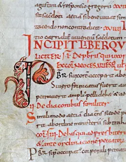 Carolingian: Initial. Carolingian letter