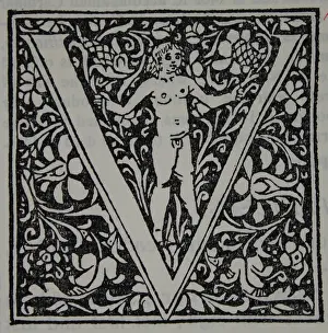 Epitome: Initial' V '. Woodcut from' Johann