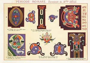 12th Century: Initials, Anglo-Saxon initials, design elements