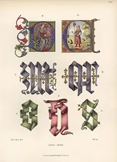 Iilustration: Initials from illuminated manuscripts of the