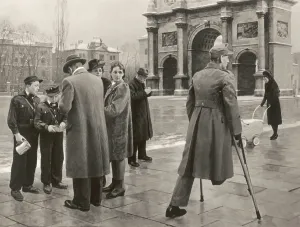Donating: Injured German soldier in Munich
