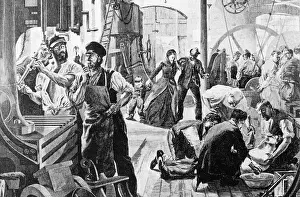 Industrialisation: Injury at work, around 1850