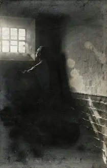 1594: Inmate at cell window, Wakefield Prison, West Yorkshire