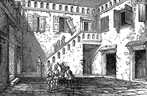Ashanti: Inner courtyard of King of Ashanti's palace, 1874