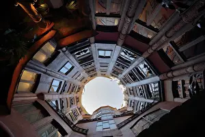 Mila: Inner Courtyard, La Pedrera, Barcelona, Catalonia, Spain