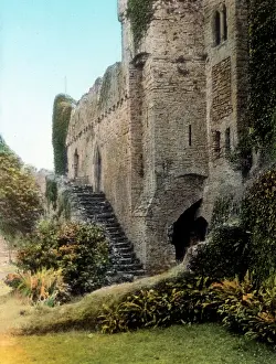 Tenby: Inner courtyard of Manorbier Castle, near Tenby, Wales