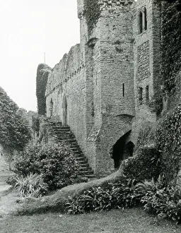 Tenby: Inner courtyard of Manorbier Castle, near Tenby, Wales