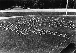 Peuples: Inscription on the clearing of Rethondes in COmpiEugne, 1940