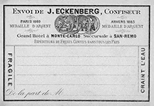 Laureates: Insert for shipment of products by J. Eckenberg