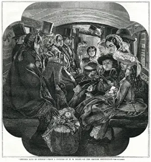 Uncomfortable: Inside a crowded horse bus, London