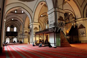 Beyazid: Inside of the Grand Mosque - Ulu Cami in Bursa, Turkey