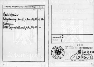 Detection: Inside of a pass of the Reich Labor Service, 1936