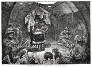 Mitcham: Inside a tent on Mitcham Common