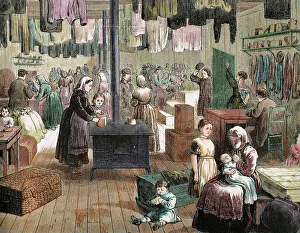 Poorness: Inside view of a hut built by the mennonist settlers in Kans