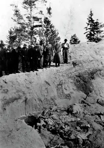 Katyn: Inspection of the mass graves at Katyn in 1943