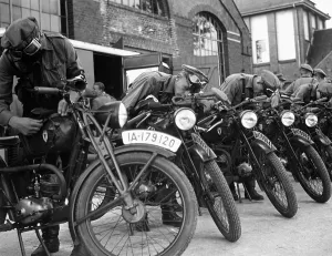 Goslar: Inspection of motorcycles, 1937