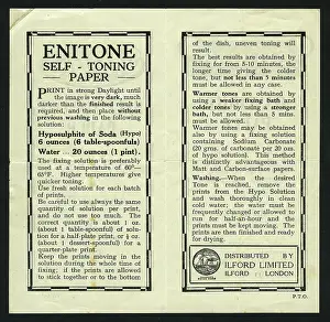 Photographia: Instruction leaflet for Enitone self-toning paper