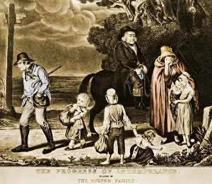 Temperance: Intemperance - The Ruined Family, 1841