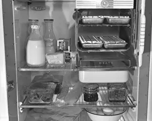 Freezer: Interior of a 1940's refrigerator.?