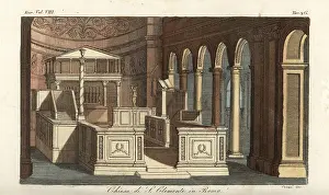 Ambrogio: The interior of 5th century Basilica of St. Clement, Rome
