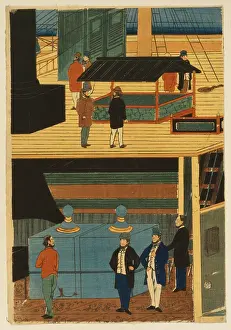 Mealtime: Interior of an American steamship