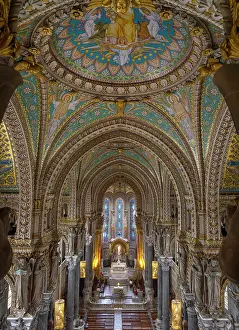 Basilique: Interior, Basilique Notre-Dame de Fourviere, Lyon, France