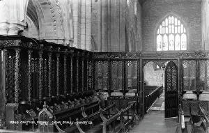 Stalls: Interior of Cartmel Priory Choir Stalls