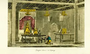Corsi: Interior of a Chinese temple at Kupang, Timor, 19th century