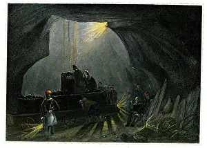 Miner: Interior of a coal mine, Newcastle upon Tyne
