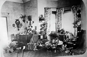 Furnishings: Interior of a colonial house, India