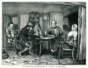 Cottagers: Interior of cottage at Wellesbourne 1872