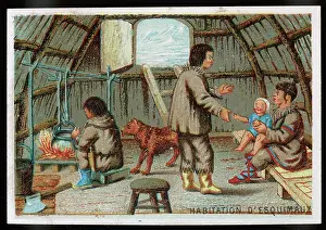 Eskimos: INTERIOR ESKIMO HUT