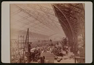 Balloonists: Interior of Gallery of Machines, showing machines being set