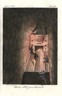 Bernieri: Interior of the Great Pyramid of Cheops, Giza, Egypt