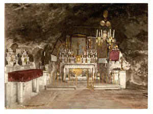 Agony: Interior of the Grotto of the Agony, Jerusalem, Holy Land