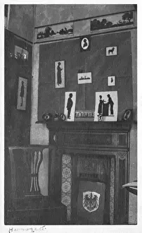 Mantelpiece: Interior of H. L. Oakley's silhouette studio