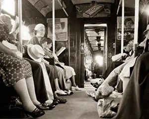 Cpc001: Interior of Hudson and Manhattan Subway Train