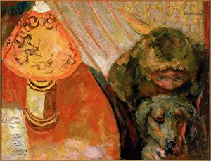 Moderna: Interior illuminated by lamplight, by Pierre Bonnard