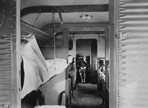 Bunks: Interior of Junkers plane passenger airplane with