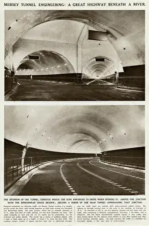 Queensway: Interior of the Mersey Tunnel, Liverpool