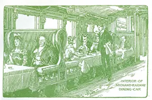 Waiter: Interior of a Midland Railway Dining Car
