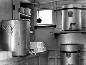 Mugs: Interior of a mobile kitchen, WW2