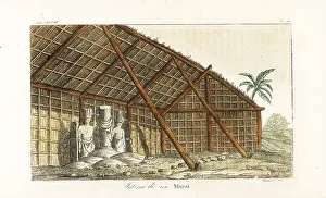 Mana: Interior of a Morai or sacred cemetery on