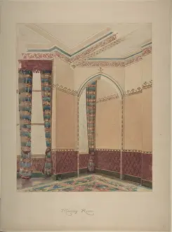 Wainscoting: Interior of a Morning Room with Wainscoting, Striped