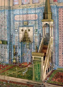 Pasa: Interior of mosque Rustem Pa??a, Constantinople, Turkey