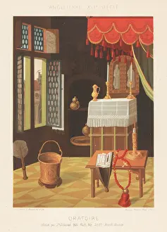 Charles Louandre: Interior of an oratory or private chapel, England