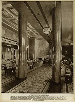 R.m.s: Interior on the Queen Mary Ocean Liner, main lounge