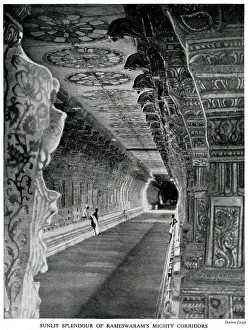 Nadu: Interior of Ramanathaswamy Temple, Rameswaram Island, India